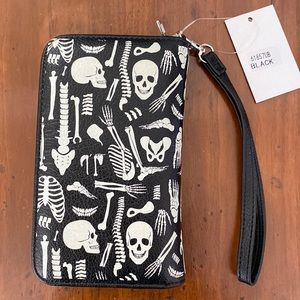 NWT Skeleton Wallet Clutch Wristlet